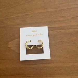 NEW ANTHROPOLOGIE Jaxkelly mini gold ball hoops NWT